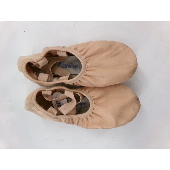 Dance Ballet Shoes DanzNMotion Child 2M Leather Stretch Cross Strap Split Sole - Picture 2 of 5